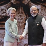 Le premier ministre Narendra Modi accueille à New Delhi des dirigeants venant du monde, dont la présidente de la Commission européenne Ursula von der Leyen.